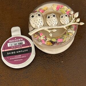 Bath & Body Works Owl Car Fragrance Holder - Silver and Pink
